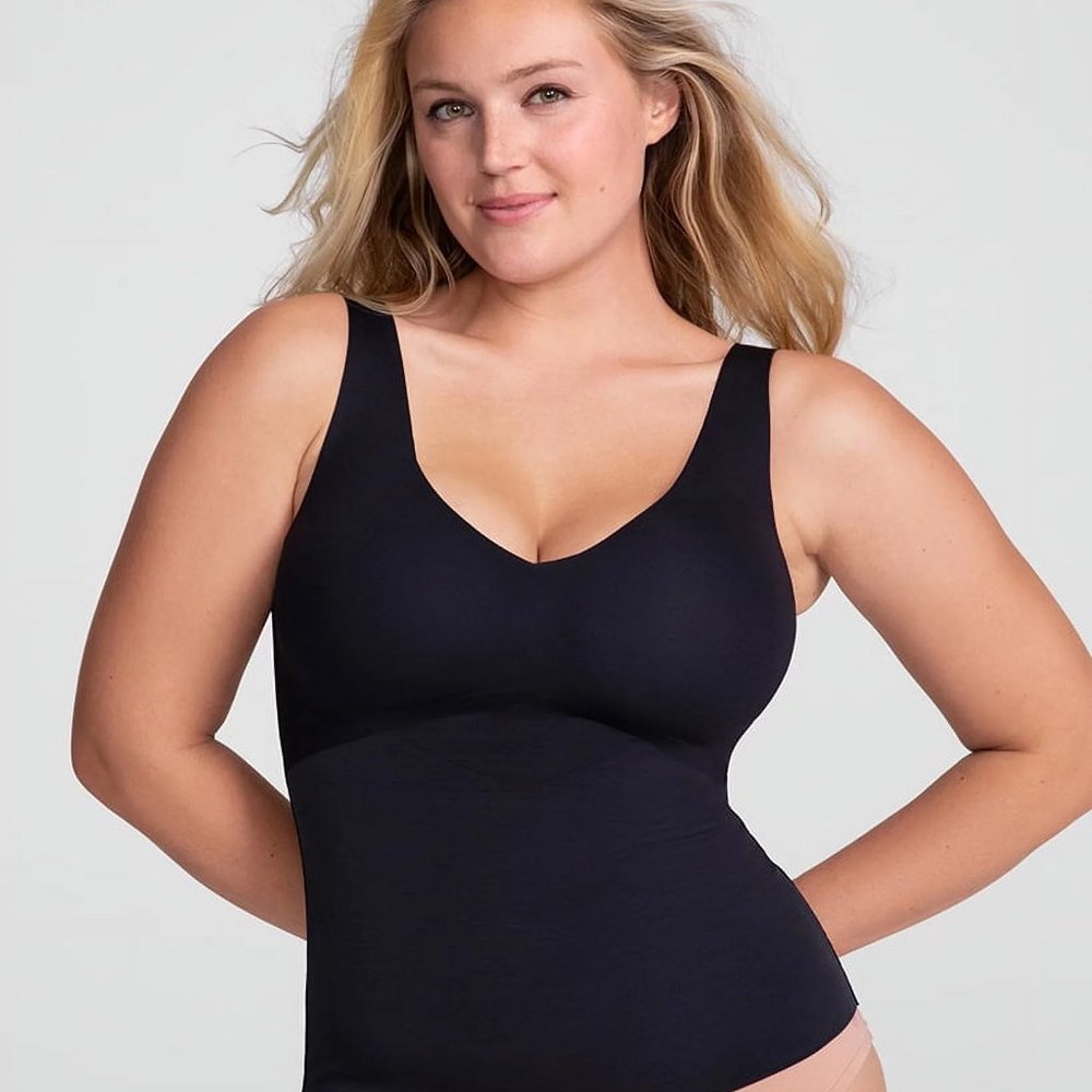 Honeylove Women's Black Sleeveless Scoop Neck Liftwear Vamp Tank Top Size 2X